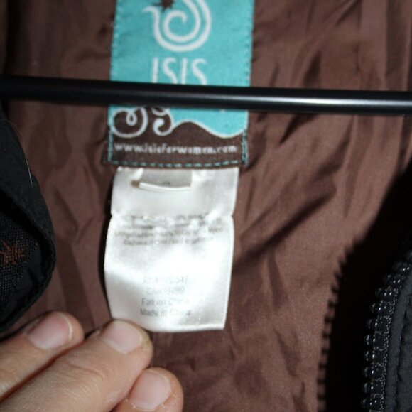 ISIS for Women Black Long Winter Jacket Size 8 with Zippered Pockets, Lined - Picture 4 of 16